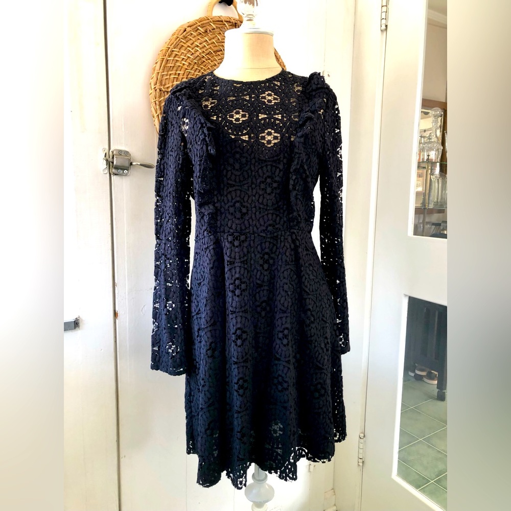 New Zara Woman Lace Dress w Ruffles and Slip